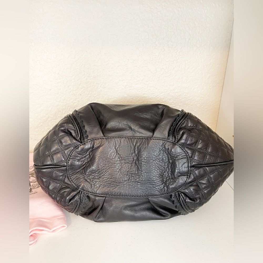 Juicy Couture Y2K black Leather Trim large shoulder purse Tote with dust bag - Picture 8 of 14